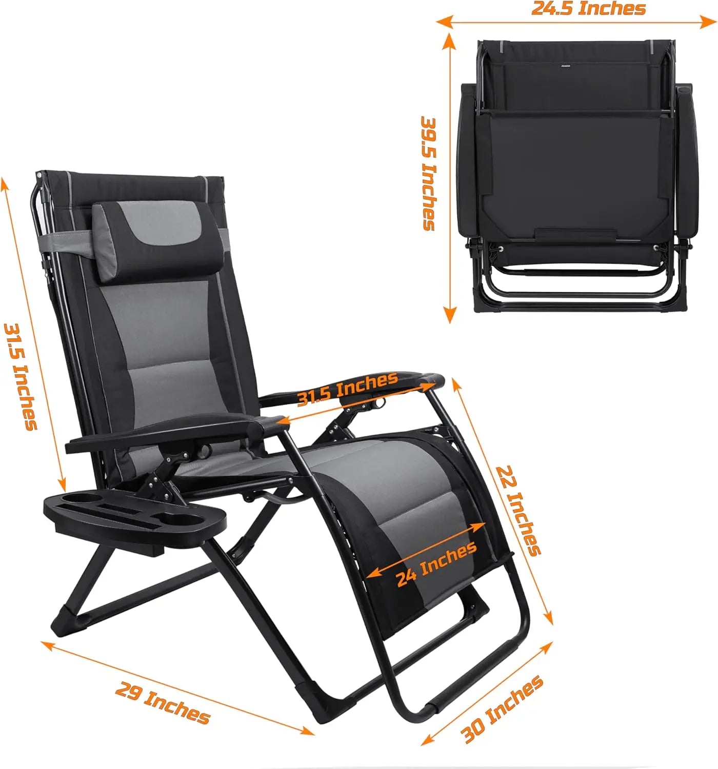 Zero Gravity Outdoor Reclining Folding Chair With Sunshade