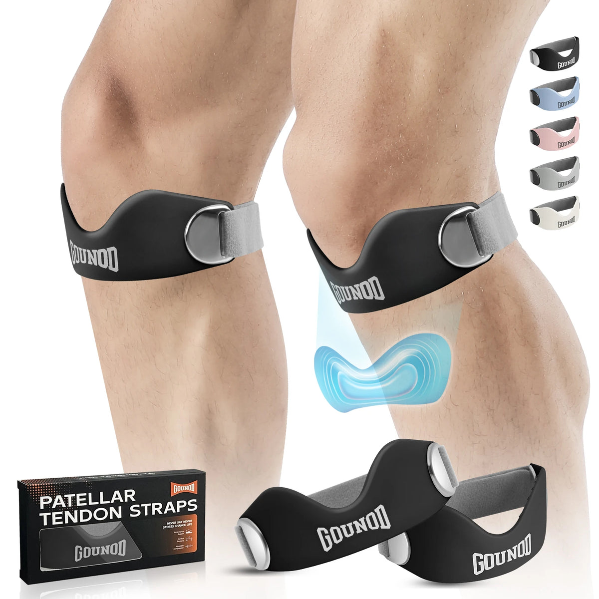 GOUNOD Silicone Knee Support Strap For Patella Pain Relief