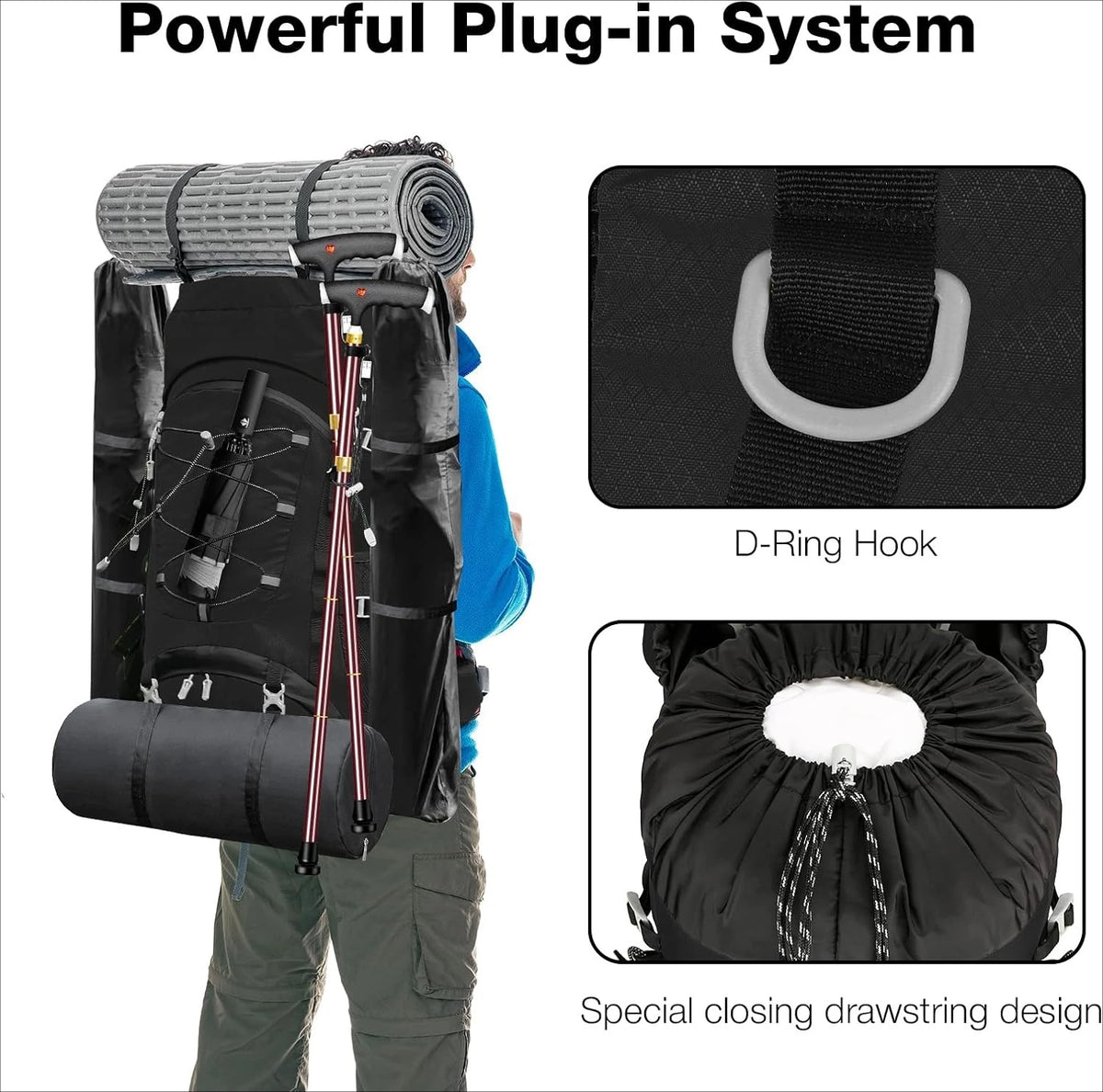 Lightweight Water Resistant Hiking Backpack For Trekking Camping