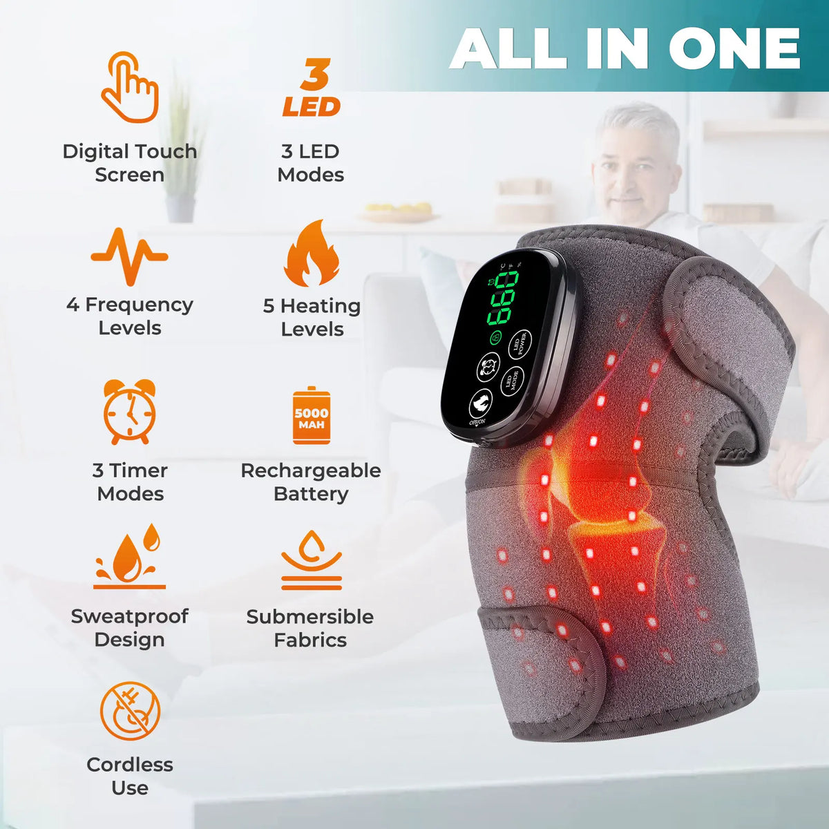 Hailicare Heated Knee Wrap With Red Light Joint Pain Relief