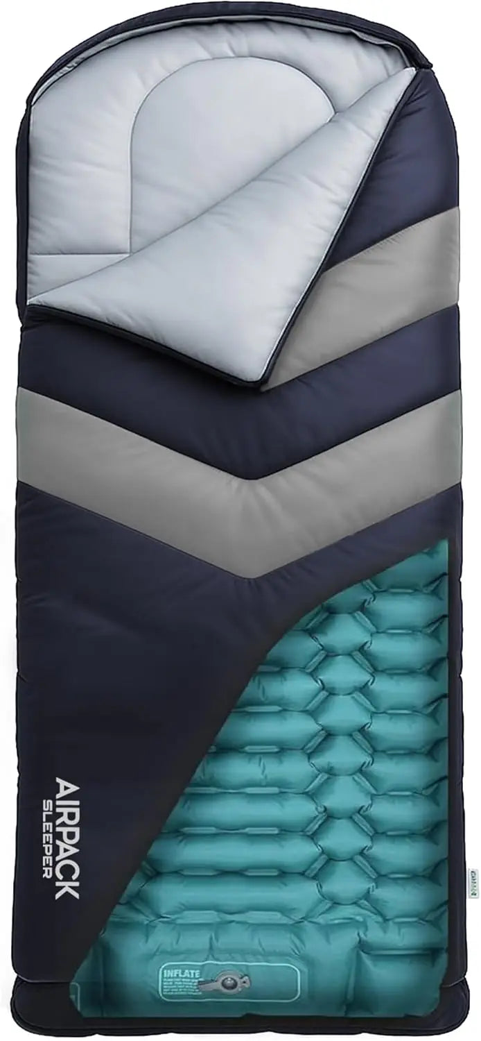 Combined Sleeping Bag And Inflatable Mattress For Travel Camping