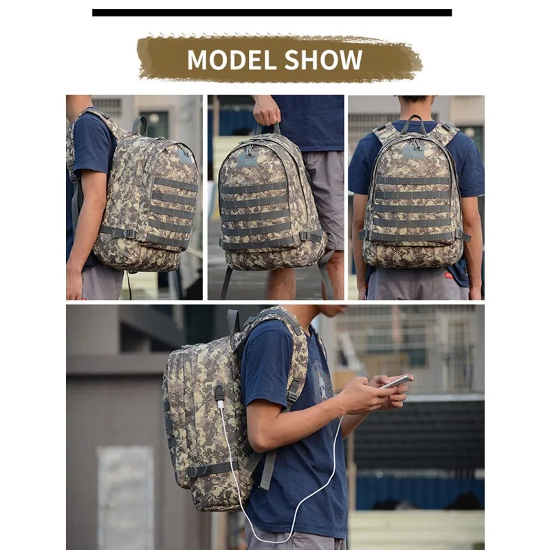 Durable Polyester Tactical Backpack For Outdoor Hiking And Travel
