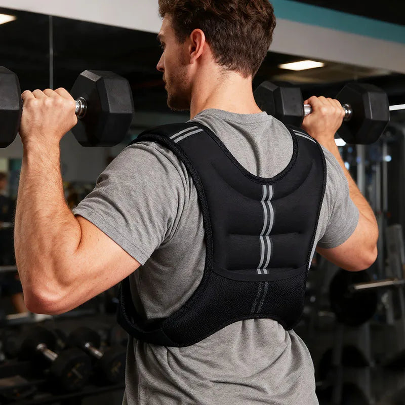 Adjustable Weight Vest With Reflective Stripe For Fitness Training