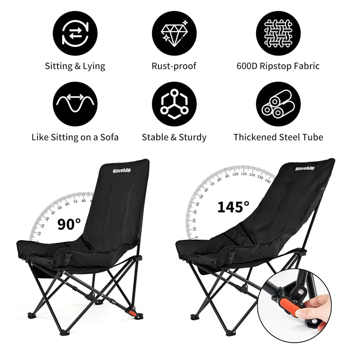 Naturehike Moon Chair Portable Outdoor Camping Recliner