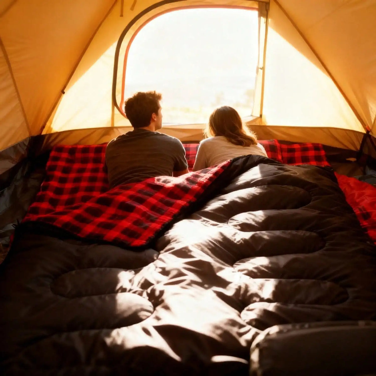 Premium Two Person Camping Sleeping Bag For Adults With Pillows
