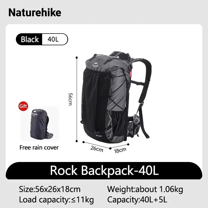 Naturehike Rock Outdoor Camping Hiking Backpack With Rain Cover