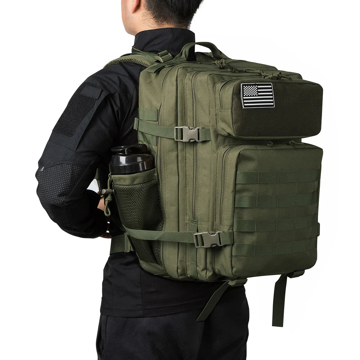 ReFire Gear Durable Tactical Hiking Backpack With Water Bottle Pouch