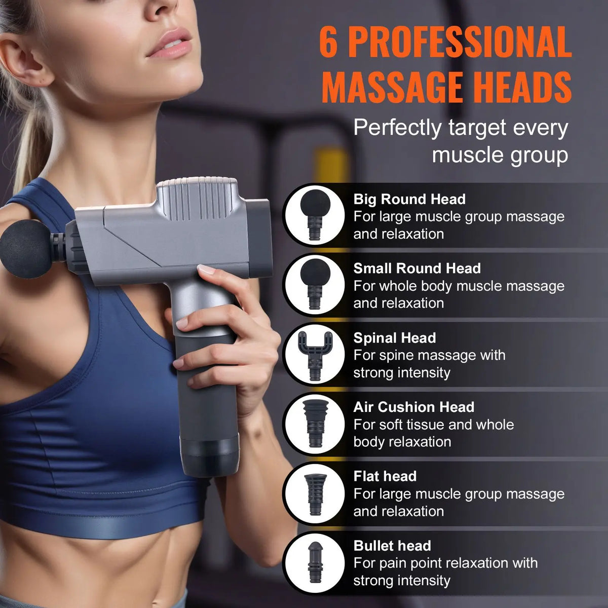 Percussion Massage Gun With Adjustable Speeds For Deep Muscle Relief