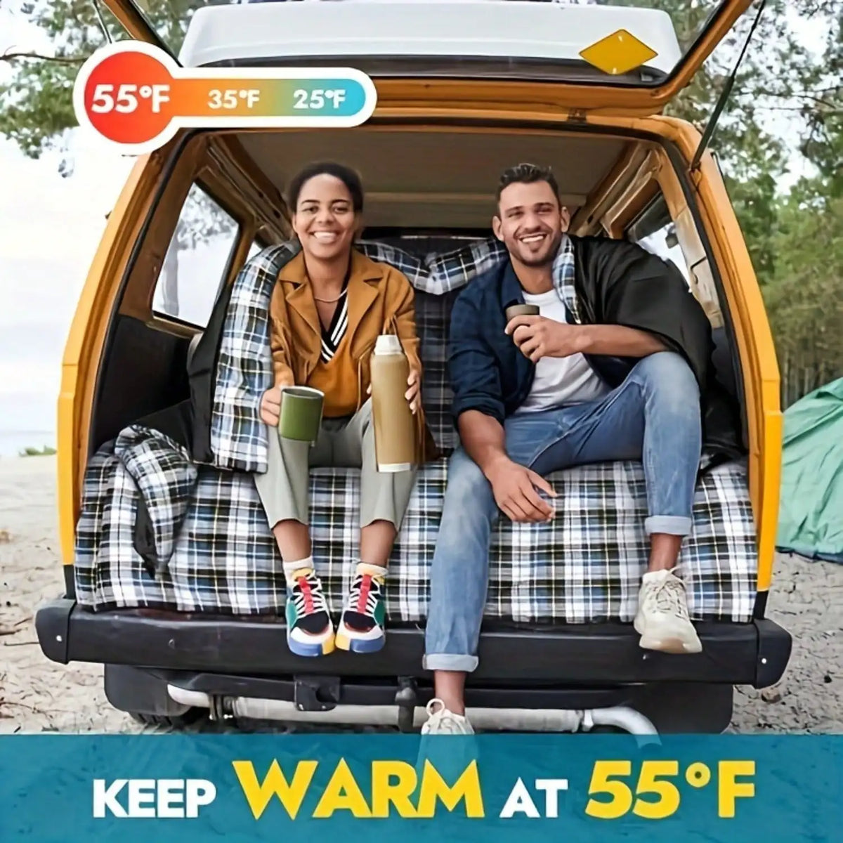 Premium Two Person Camping Sleeping Bag For Adults With Pillows