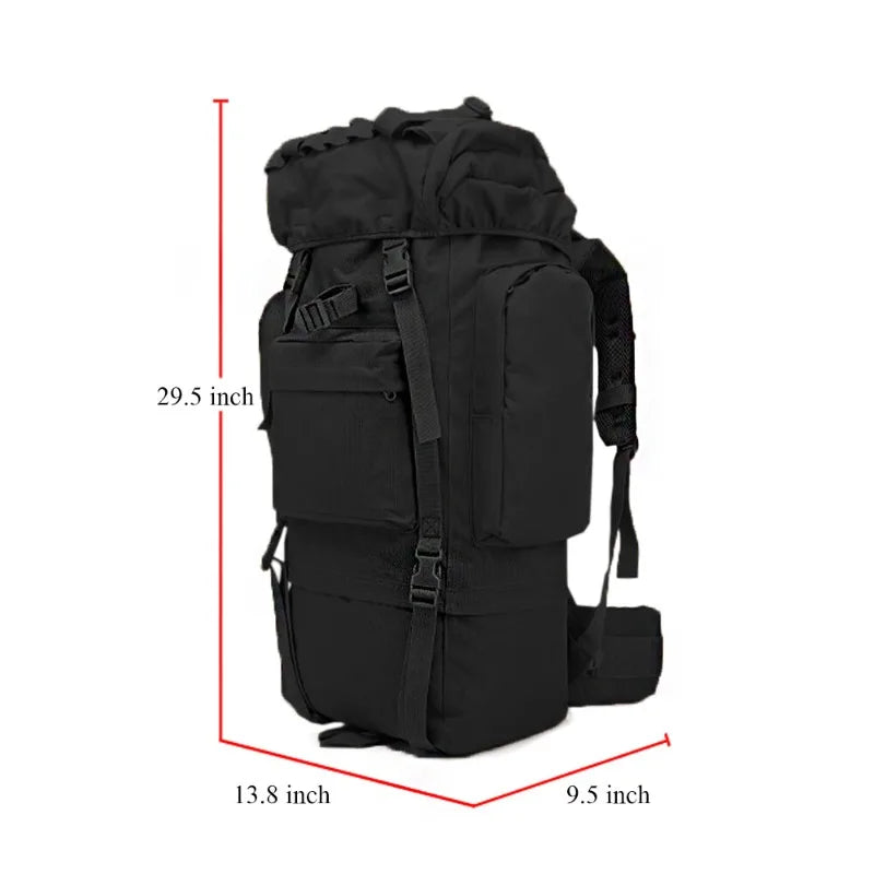 Spacious Polyester Hiking Backpack With Adjustable Straps For Camping