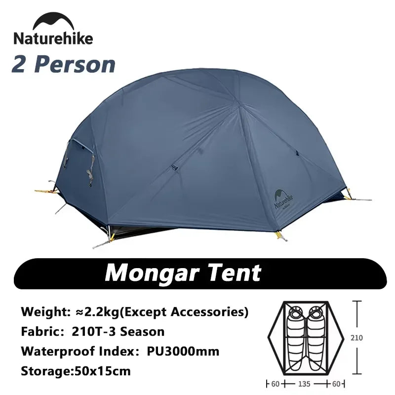 Naturehike Mongar Ultralight Waterproof Nylon Backpacking Camping Tent