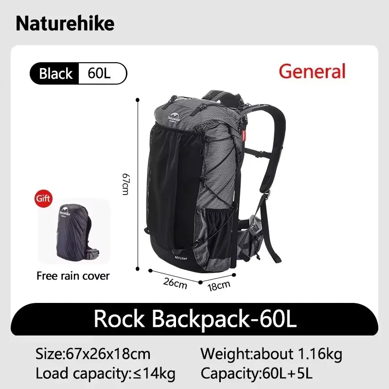 Naturehike Rock Outdoor Camping Hiking Backpack With Rain Cover