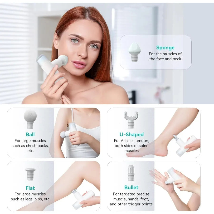 Portable Rechargeable Massage Gun For Back And Facial Pain Relief