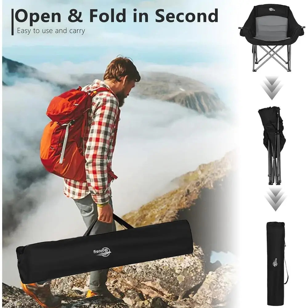 Heavy Duty Portable Padded Outdoor Lawn And Camping Chairs