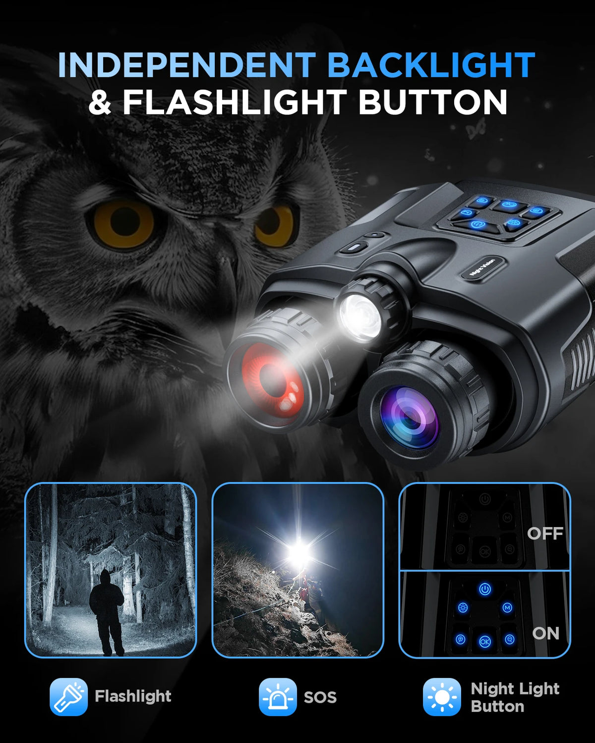 Letcmoi 4K Night Vision Binoculars With Digital Zoom Camera
