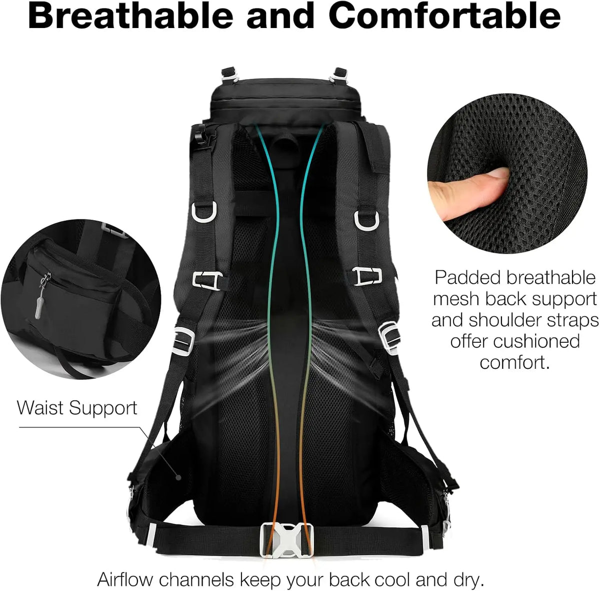 Lightweight Water Resistant Hiking Backpack For Trekking Camping