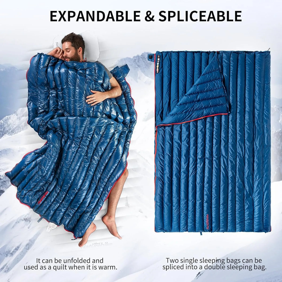 Naturehike Ultralight Duck Down Double Sleeping Bag Camping