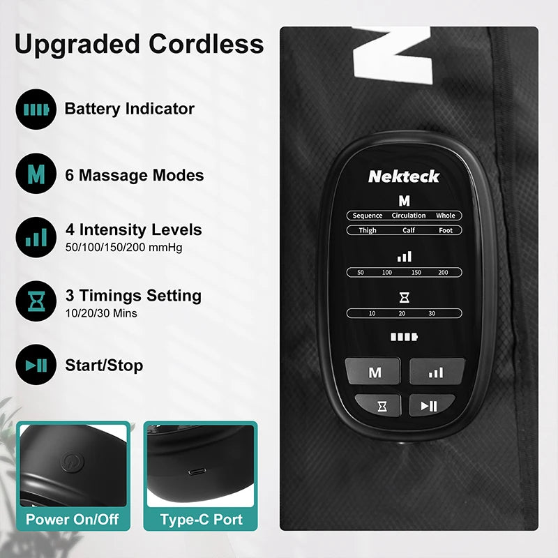 Nekteck Cordless Air Pressure Leg Massager Deep Calf Relaxation