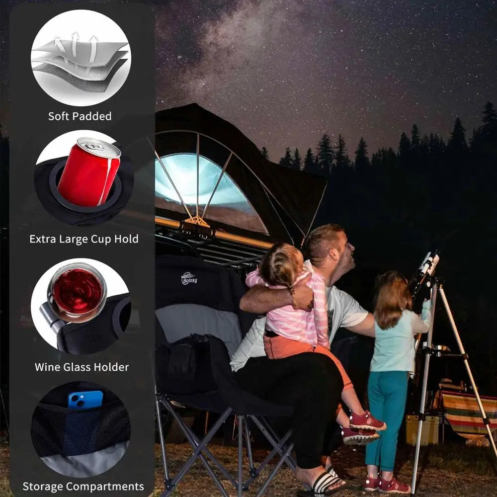 Heavy Duty Portable Padded Outdoor Lawn And Camping Chairs