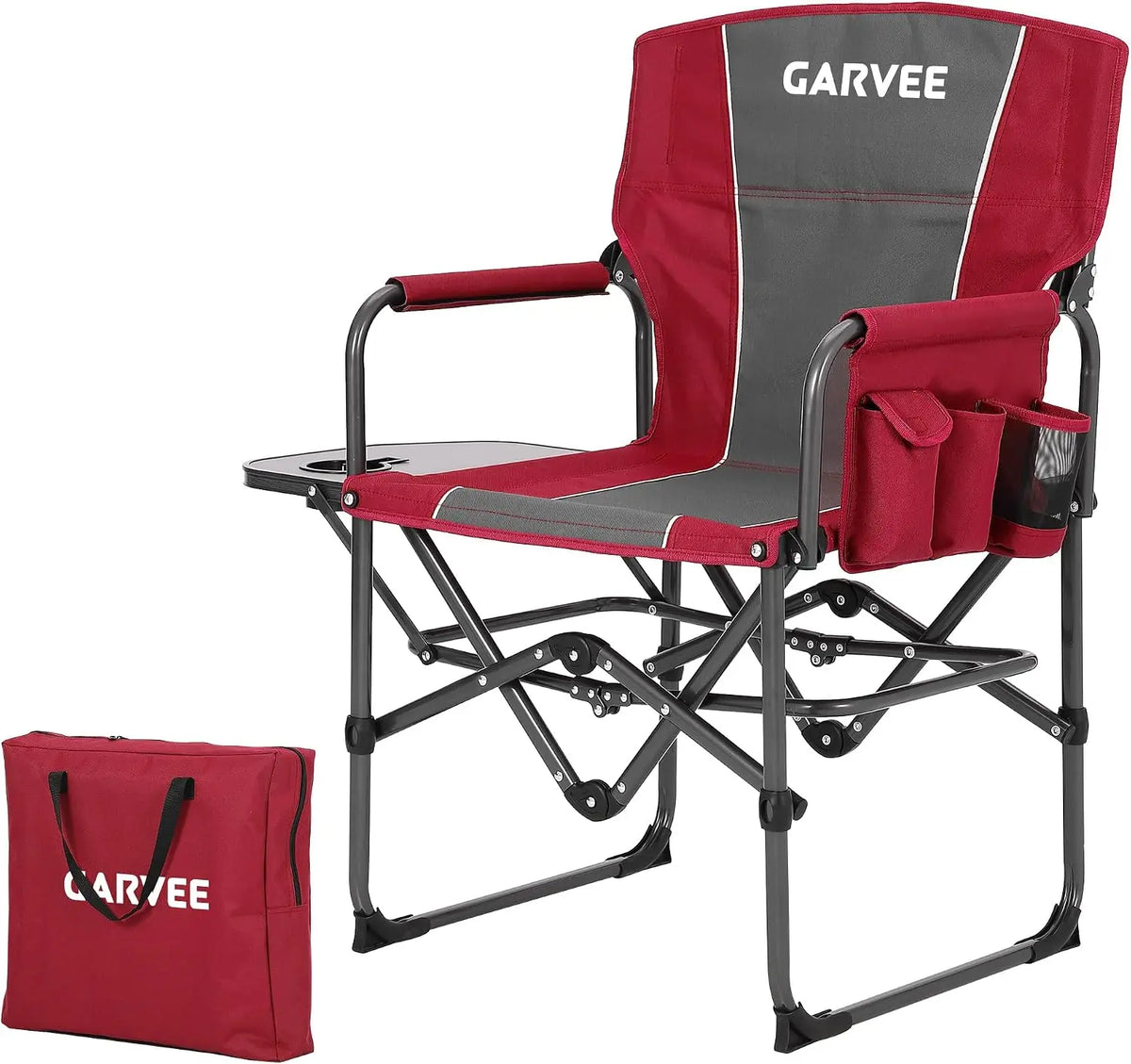 Tacleekii Portable Folding Director Chair With Side Table