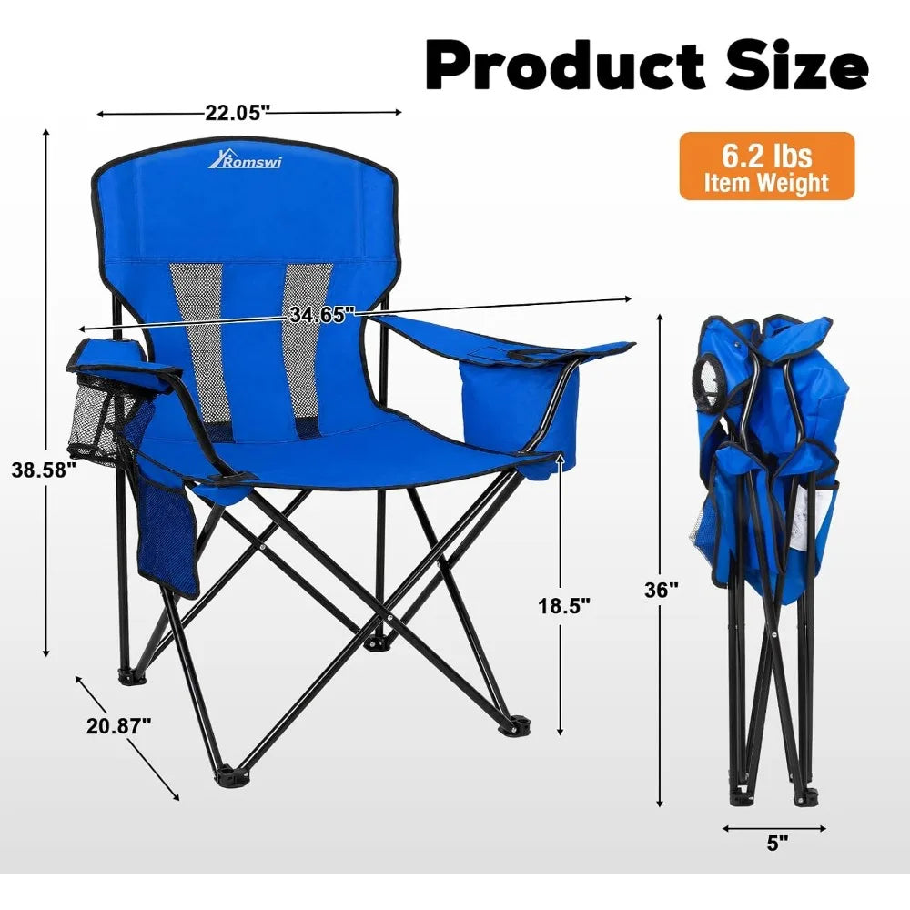 Portable Folding Chairs With Cooler Bag And Cup Holder
