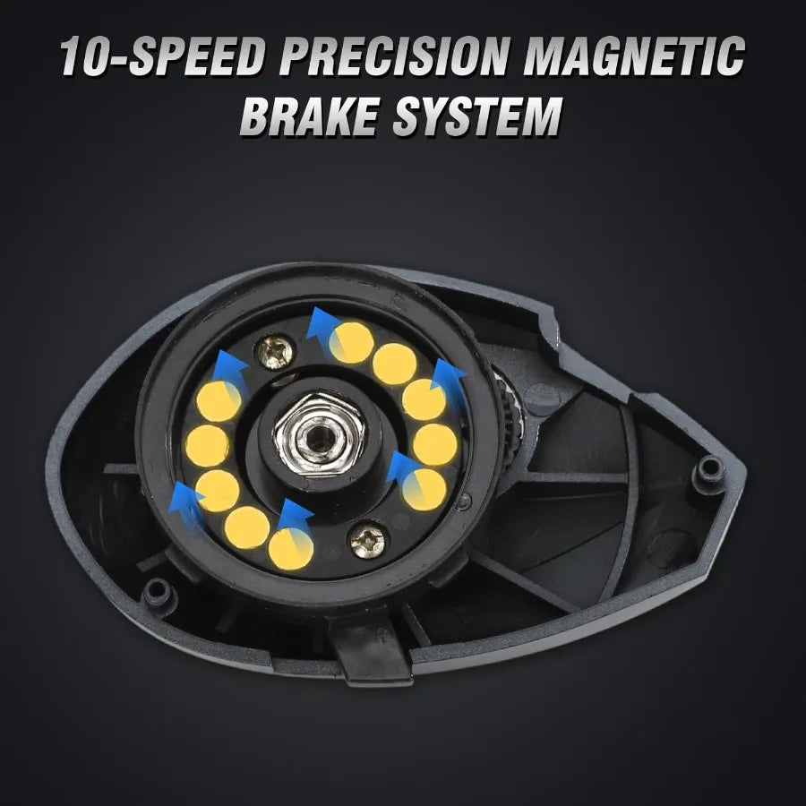 Versatile Baitcaster Fishing Reel Featuring 33 Lb Max Drag