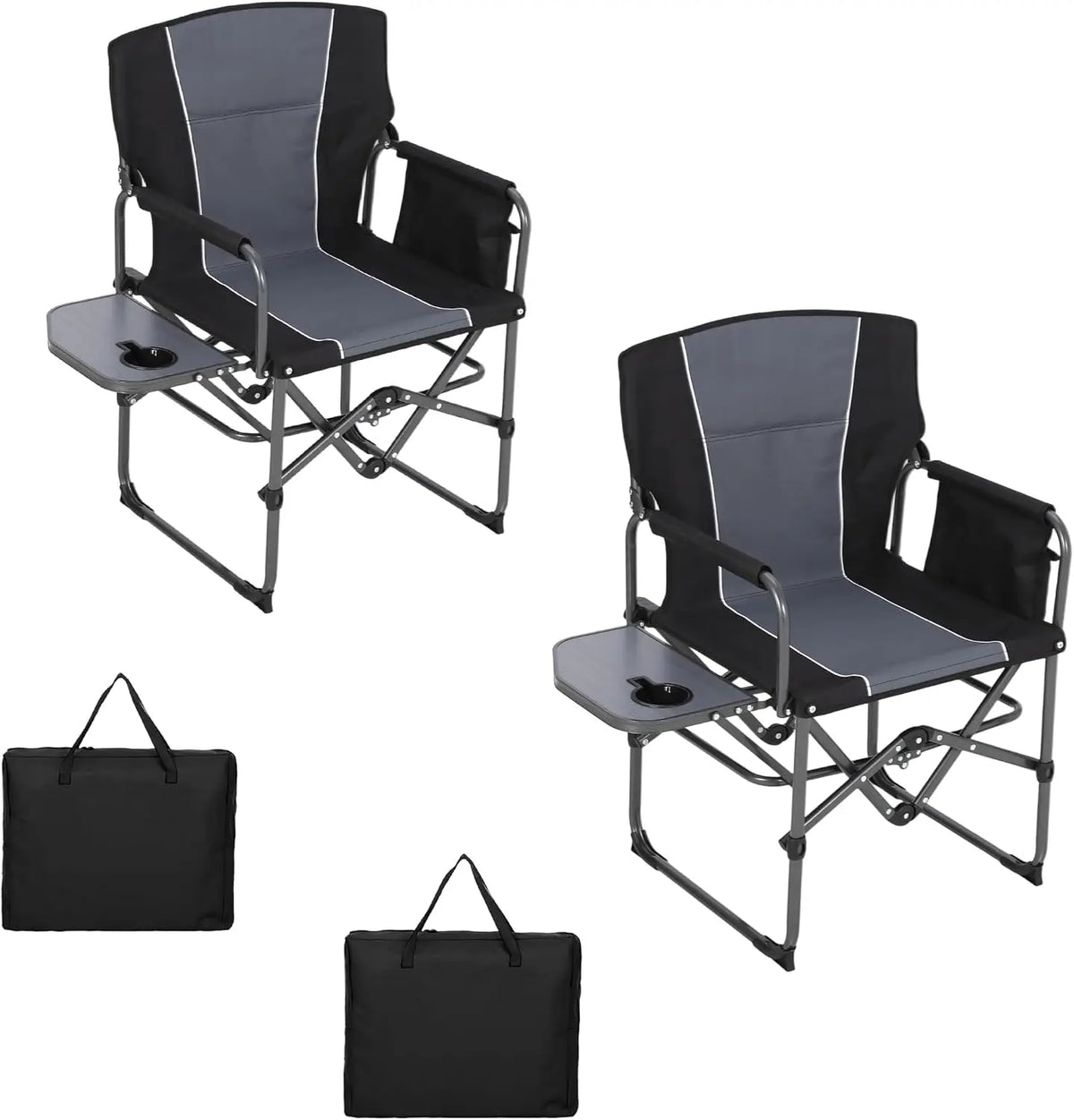 Tacleekii Portable Folding Director Chair With Side Table