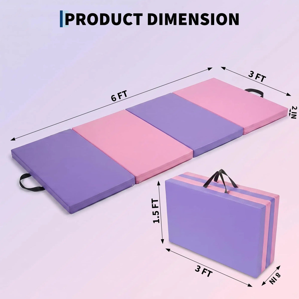 HiMISS Folding Gymnastics Exercise Mat For Home Gym Training