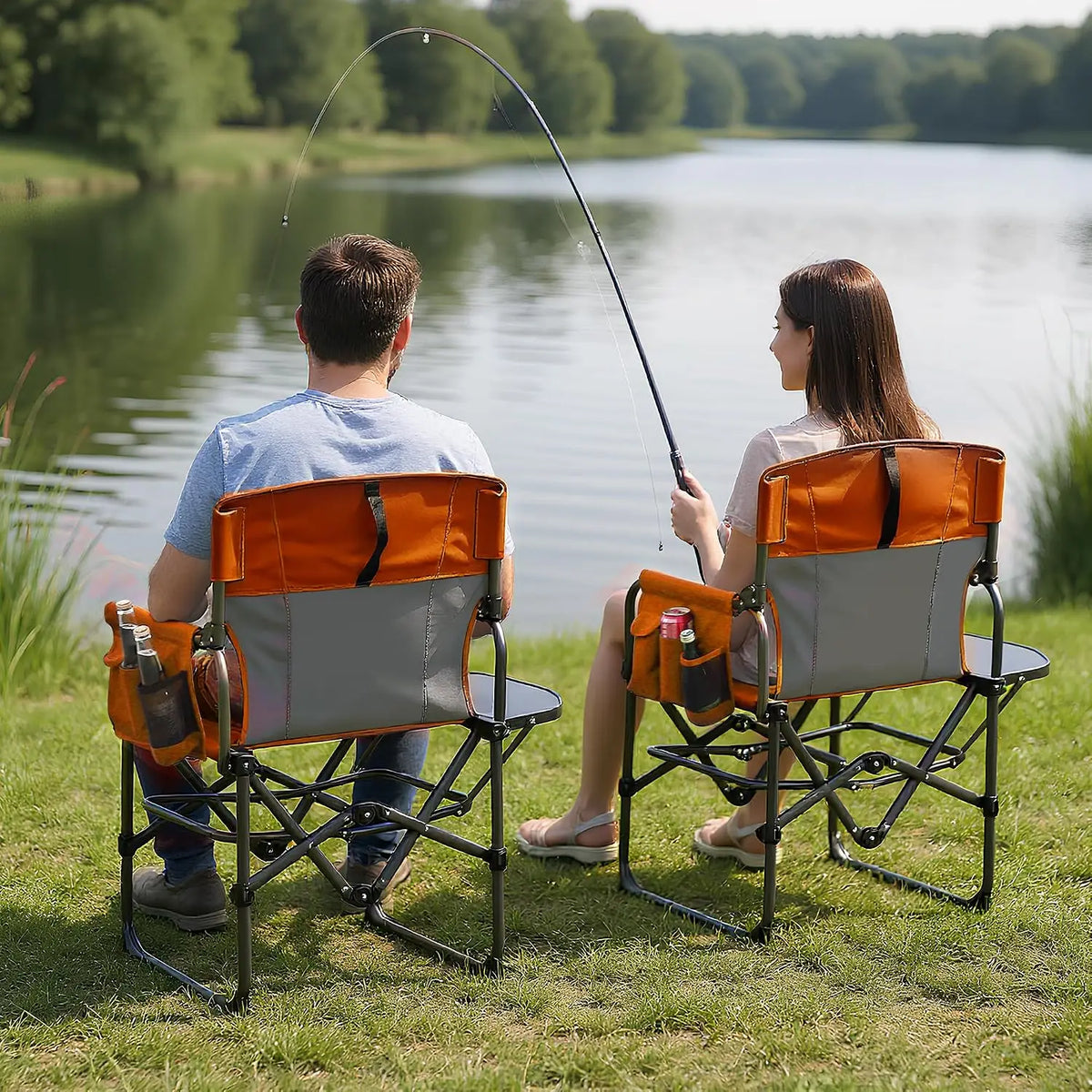 Tacleekii Portable Folding Director Chair With Side Table