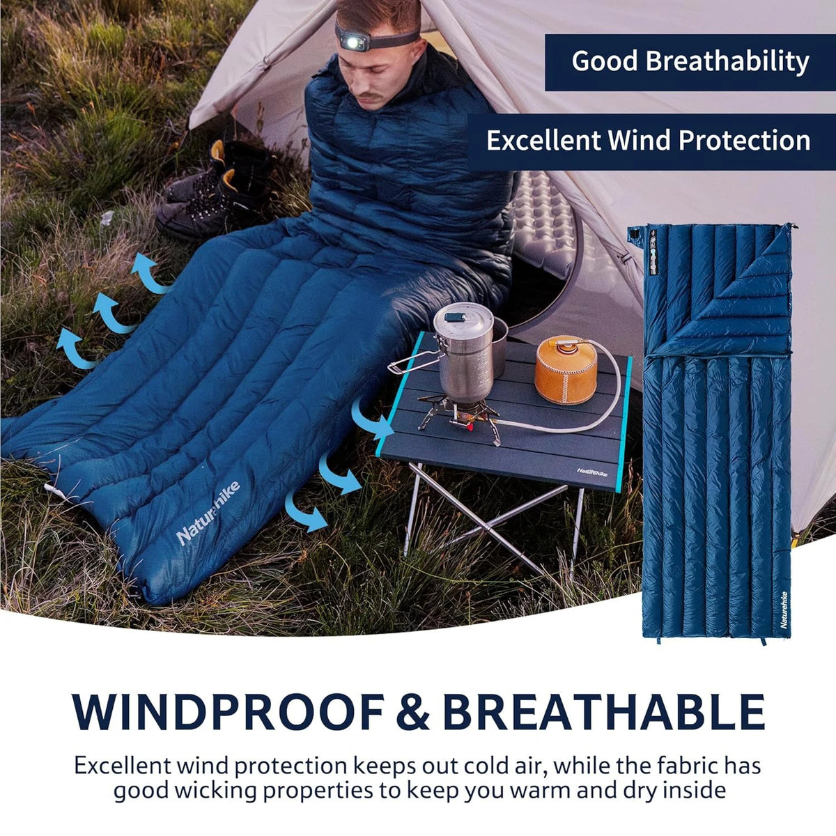 Naturehike Ultralight Duck Down Double Sleeping Bag Camping