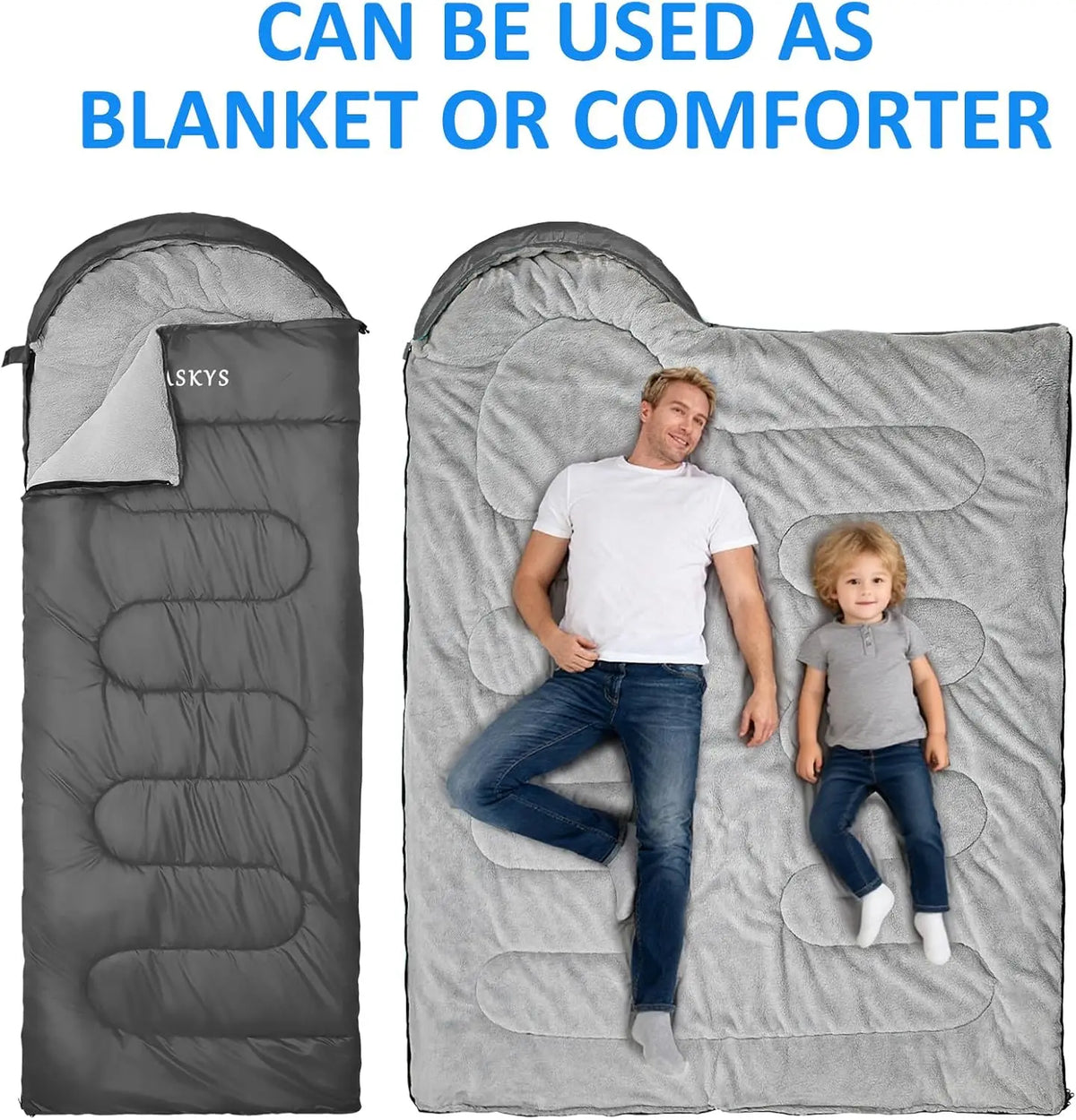 Lightweight 3 Season Waterproof Camping Sleeping Bag Down Cotton Fill