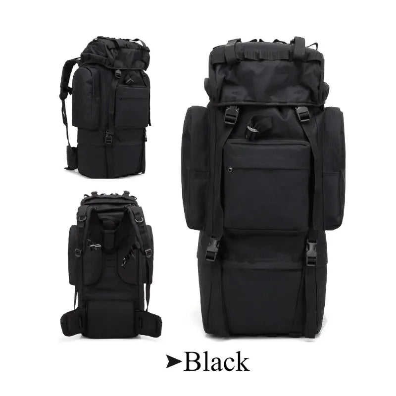 Spacious Polyester Hiking Backpack With Adjustable Straps For Camping