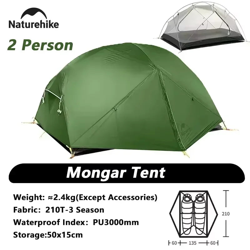 Naturehike Mongar Ultralight Waterproof Nylon Backpacking Camping Tent