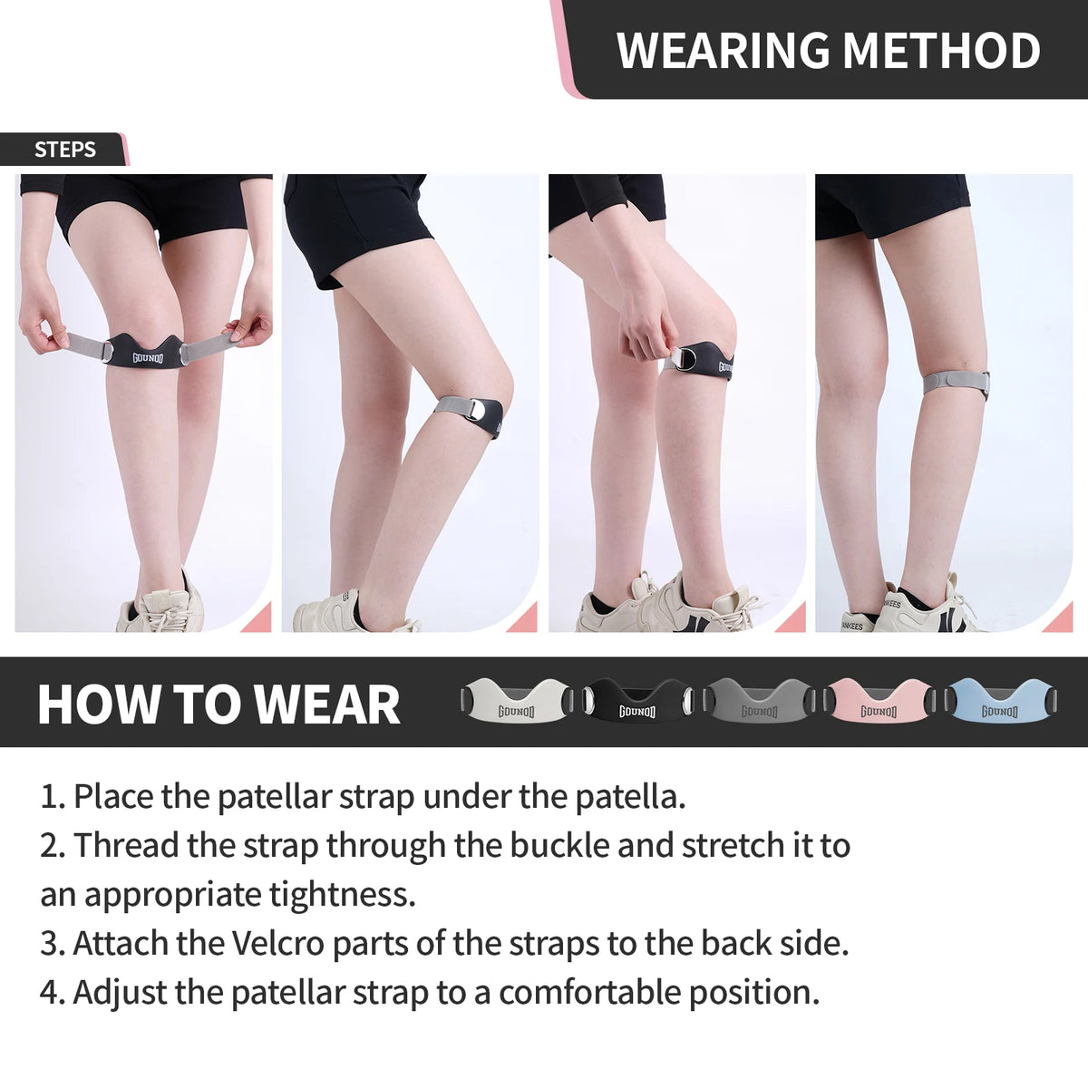 GOUNOD Silicone Knee Support Strap For Patella Pain Relief