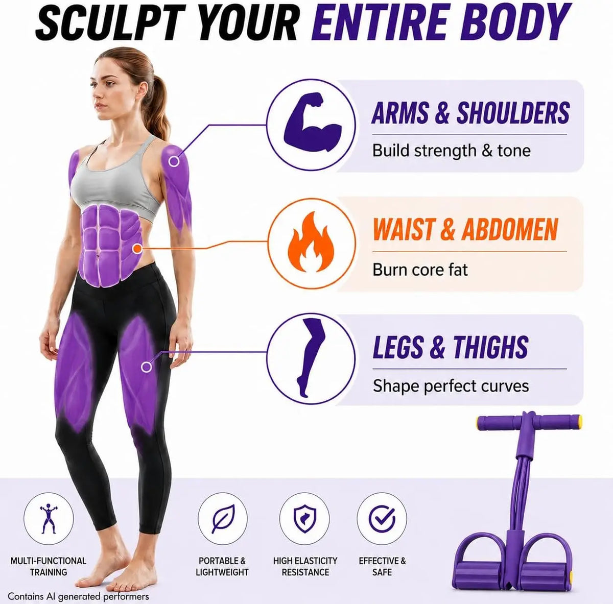 Multifunctional Foot Pedal Resistance Band For Home Gym Workout
