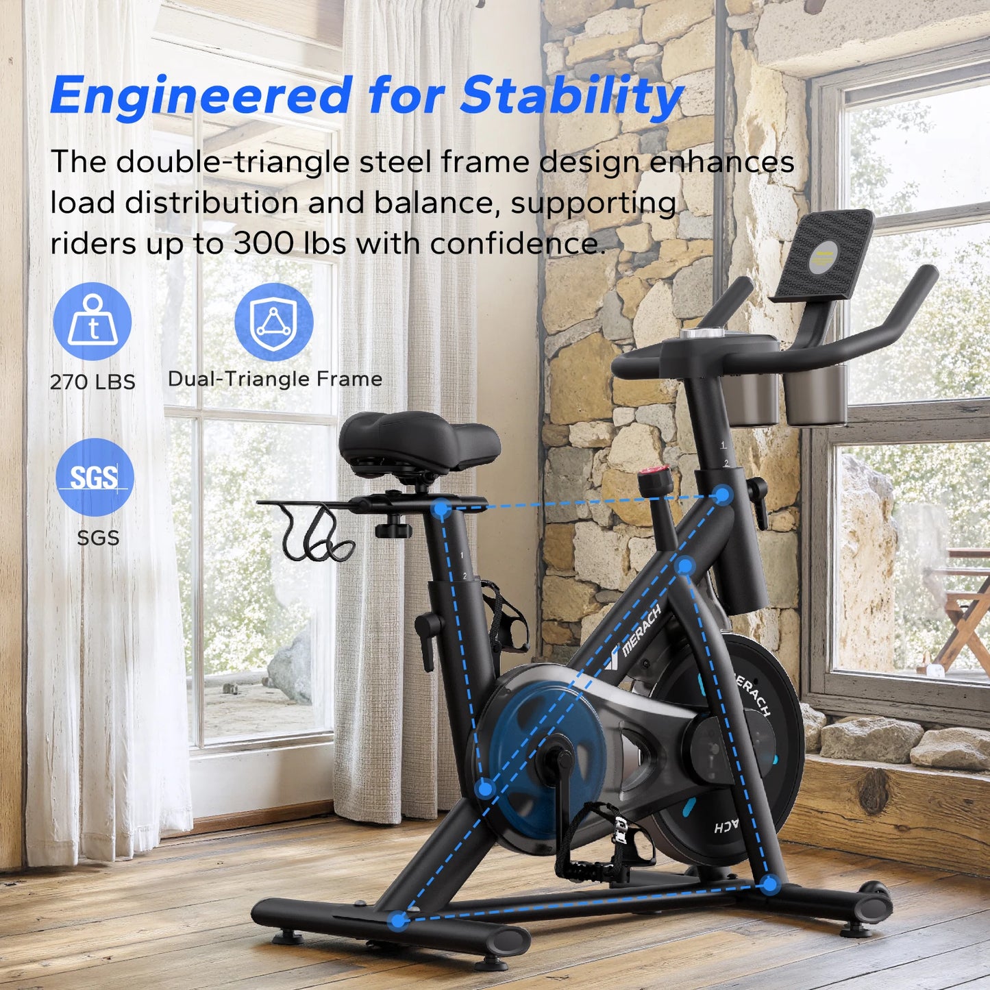 Merach Magnetic Stationary Indoor Cycling Exercise Bike