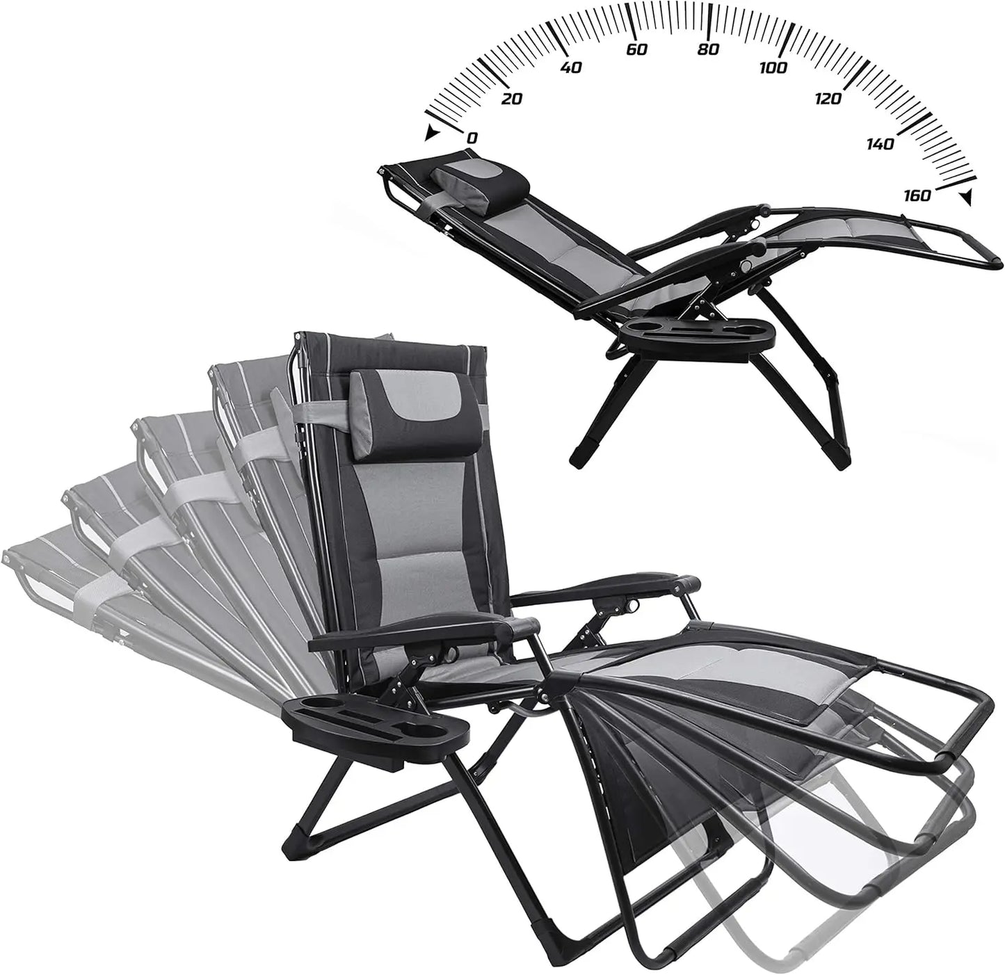 Zero Gravity Outdoor Reclining Folding Chair With Sunshade