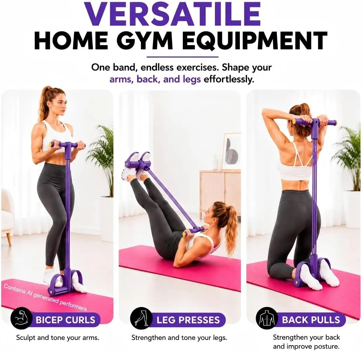 Multifunctional 6 Tube Pedal Yoga Resistance Pull Rope