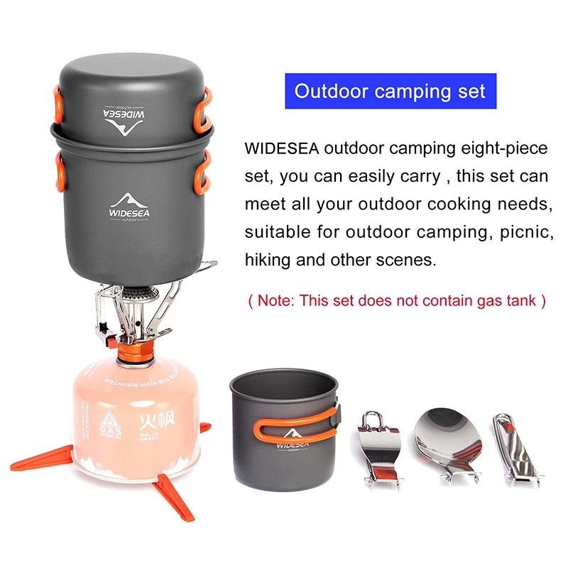 Widesea Portable Outdoor Camping Cookware Set Aluminum Alloy Kit