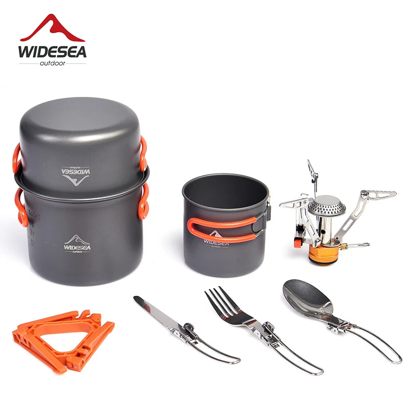 Widesea Portable Outdoor Camping Cookware Set Aluminum Alloy Kit