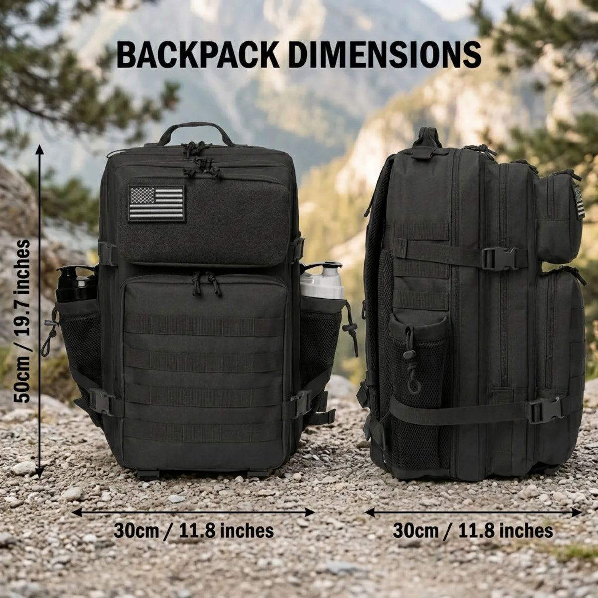 ReFire Gear Tactical Fishing Backpack Dual Water Bottle Holders Outdoor