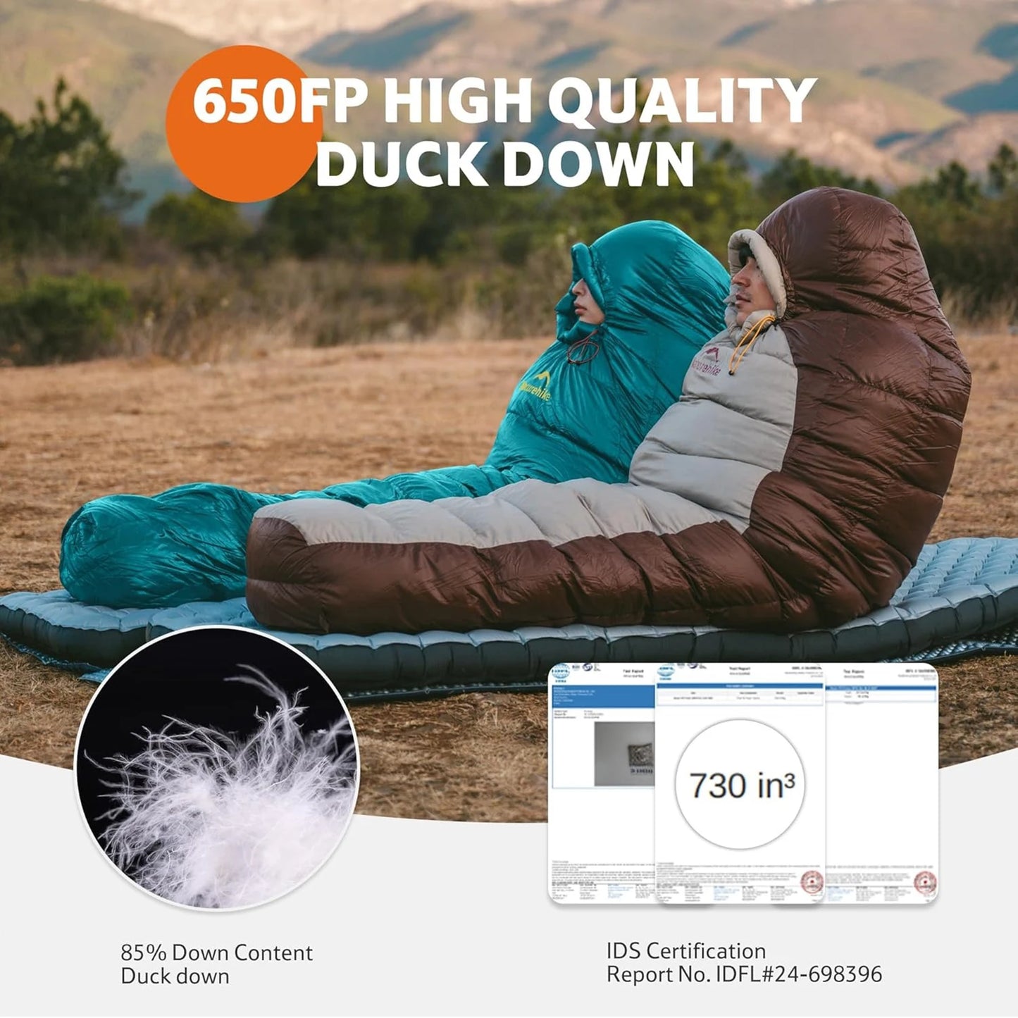 Naturehike Snowbird Duck Down Sleeping Bag 650FP Ultralight Mummy Outdoor