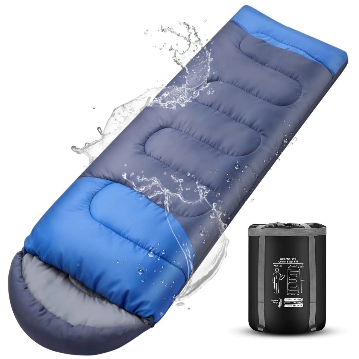 Four Season Ultralight Waterproof Sleeping Bag With Compression Sack