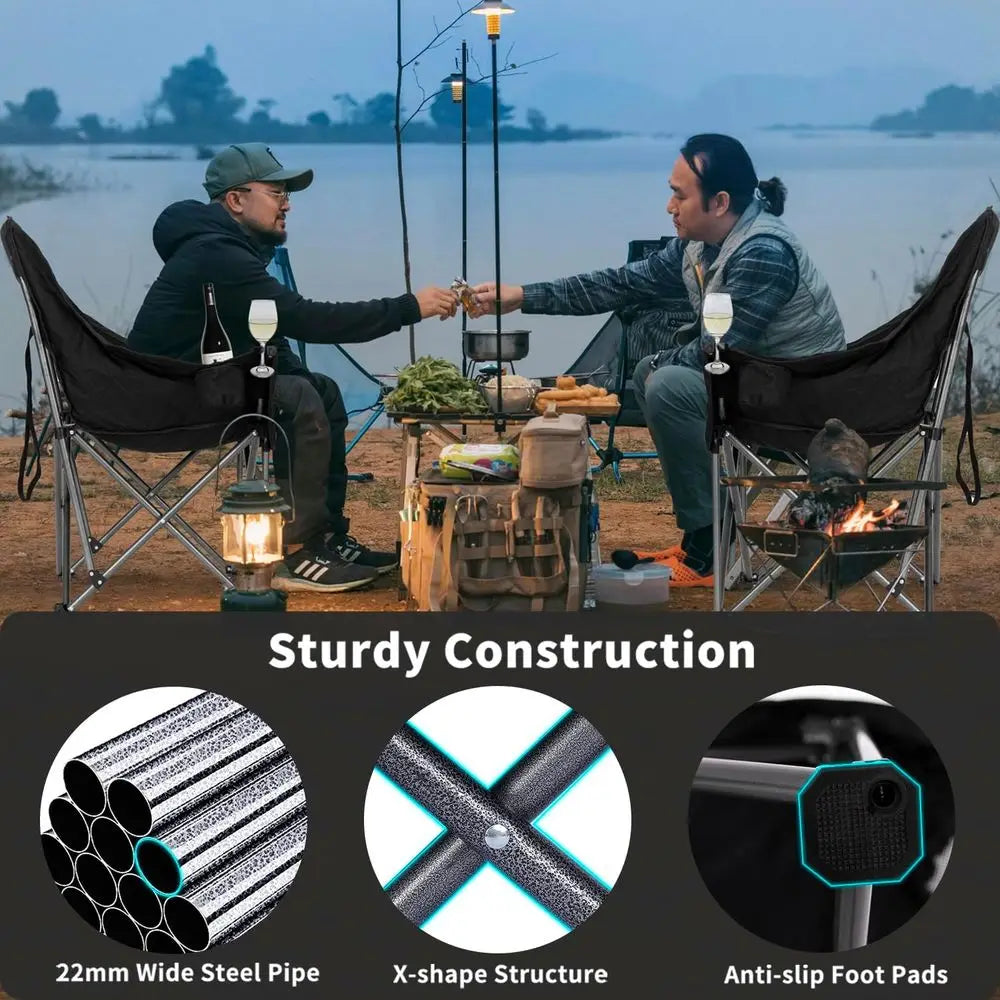 Heavy Duty Portable Padded Outdoor Lawn And Camping Chairs