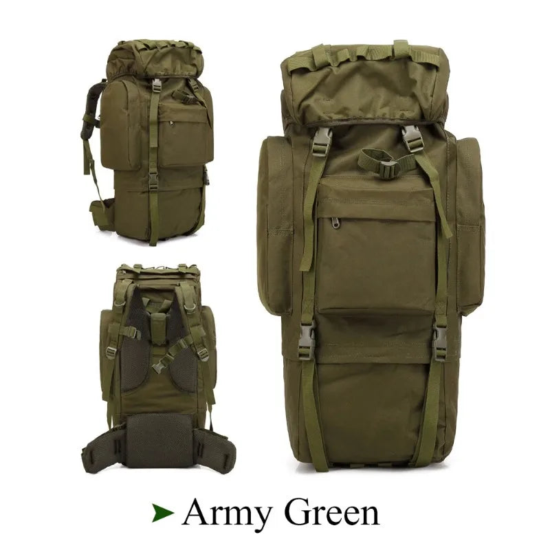 Spacious Polyester Hiking Backpack With Adjustable Straps For Camping