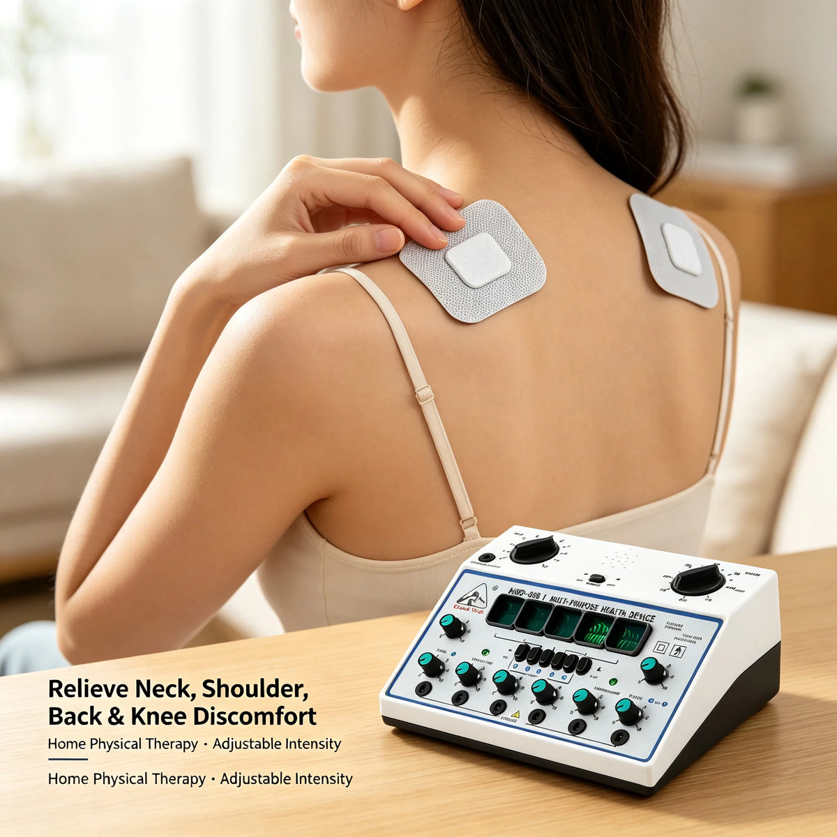 Electric Stimulator Tens Unit Massager Pain Relief Device With Timer