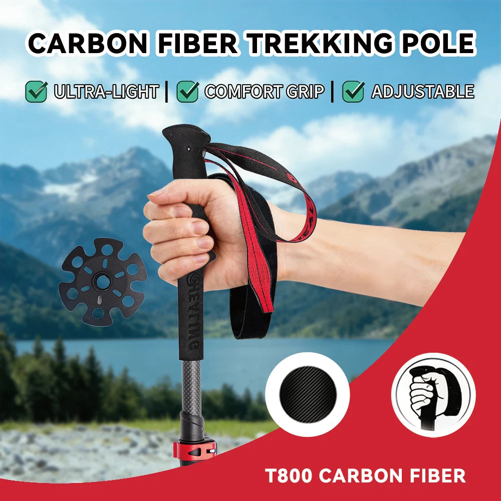 Okhealing Ultralight Carbon Fiber Trekking Poles With Damping