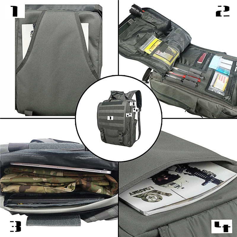 LQARMY Molle Tactical Laptop Messenger Bag Waterproof Nylon Shoulder Pack