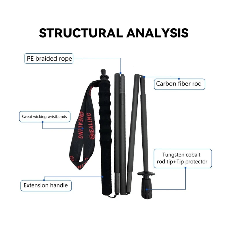 Okhealing Carbon Fiber Anti Shock Foldable Trekking Poles