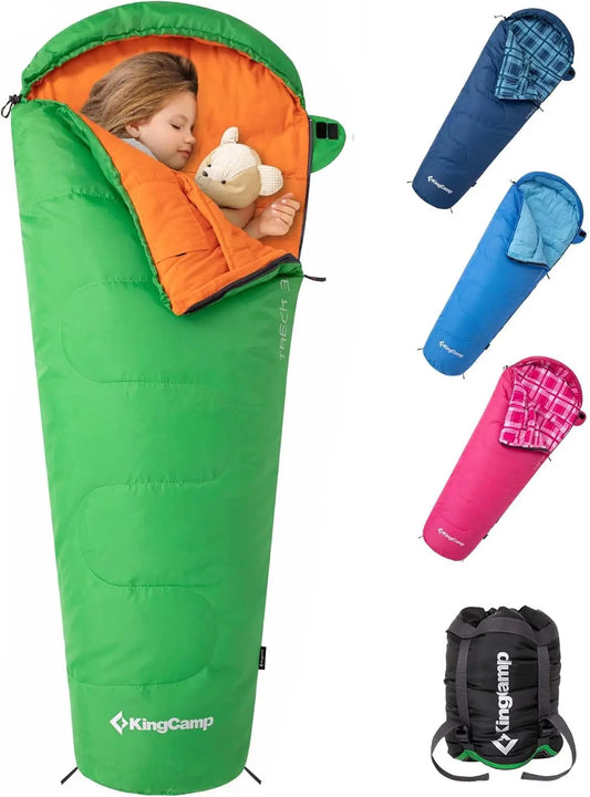 Lightweight Waterproof Flannel Kids Sleeping Bag With Down Cotton Fill